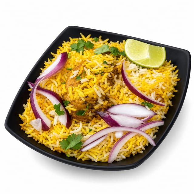 Hyderabad Chicken Dum Biryani.